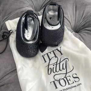 Itty Bitty Toes Black Sequin Sparkle Baby Shoes